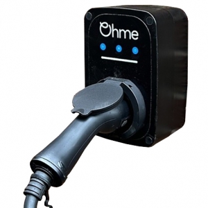 Ohme OHMEX1GB003-BL Epod Home 7.4kW 32A 1Ph 230V AC Single Gun Untethered Smart EV Wall Charger With 4G Multinet Sim Card, Inbuilt Earth Protection IP54 Black