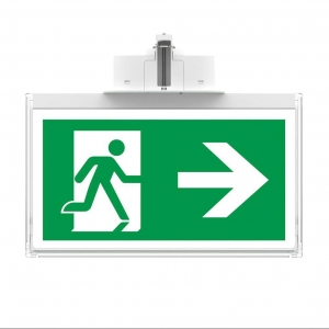 Collingwood Lighting EMBLRWDP Salvus White IP20 2.5W 34Lm DALi-2 Maintained Emergency Exit Sign With Daylight White 6500K LEDs & Full Legend Set
