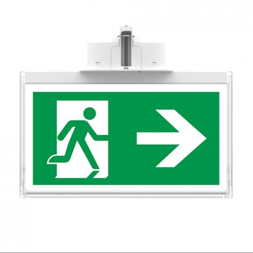 Collingwood Lighting EMBLRWDP Salvus White IP20 2.5W 34Lm DALi-2 Maintained Emergency Exit Sign With Daylight White 6500K LEDs & Full Legend Set