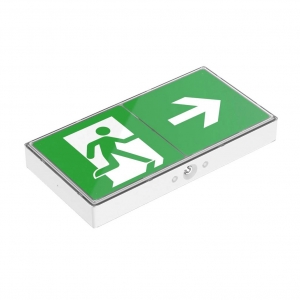 Collingwood Lighting EMBXWDHP Salvus White IP65 3W 70Lm DALi-2 Maintained Emergency Exit Box With Daylight White 6500K LEDs & Full Legend Set