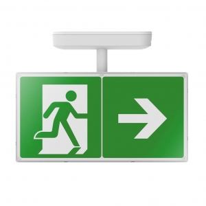 Collingwood Lighting EMBXWDHP Salvus White IP65 3W 70Lm DALi-2 Maintained Emergency Exit Box With Daylight White 6500K LEDs & Full Legend Set