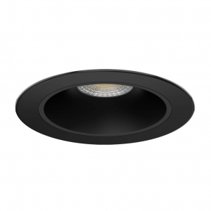 Collingwood Lighting H2D1BLKBLK H2 Deco Black IP65 6.5-10W 500-900Lm Fixed Dimmable Wattage & Colour Selectable Baffle Style Downlight With Black Reflector