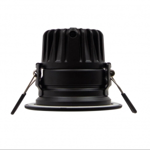 Collingwood Lighting H2D1BLKBLK H2 Deco Black IP65 6.5-10W 500-900Lm Fixed Dimmable Wattage & Colour Selectable Baffle Style Downlight With Black Reflector