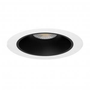 Collingwood Lighting H2D1BLKWHI H2 Deco White IP65 6.5-10W 500-900Lm Fixed Dimmable Wattage & Colour Selectable Baffle Style Downlight With Black Reflector