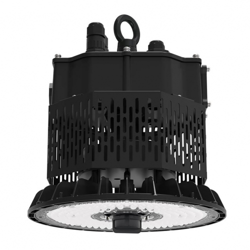 Collingwood Lighting HBA1VEM Area Bay Matt Black Emergency IP65 100W 16000Lm 256mm Round Dimmable LED High Bay With Cool White 4000K LEDs