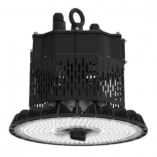 Collingwood Lighting HBA3VEM Area Bay Matt Black Emergency IP65 200W 32000Lm 286mm Round Dimmable LED High Bay With Cool White 4000K LEDs