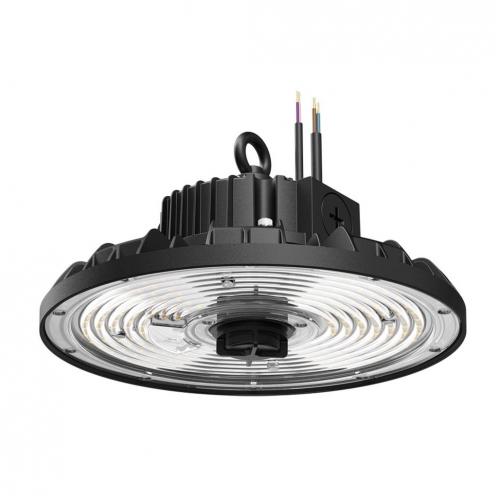 Collingwood Lighting HBAS1V40 Flex Bay Black IP65 100-150W 15000-22500Lm 260mm Round Wattage Selectable Dimmable LED High Bay With Cool White 4000K LEDs