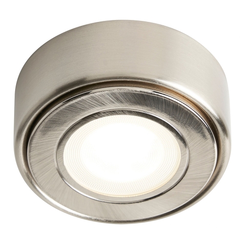 Forum Lighting CUL-35860 Ellen Satin Nickel IP44 1.5W 120Lm 3CCT LED Recessed/Surface Mount Round Under Cabinet Light With Opal Diffuser 240V