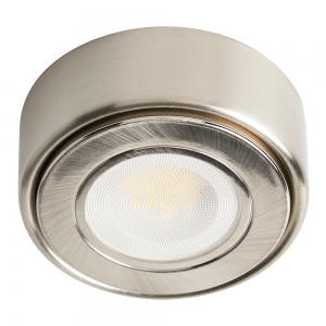 Forum Lighting CUL-35860 Ellen Satin Nickel IP44 1.5W 120Lm 3CCT LED Recessed/Surface Mount Round Under Cabinet Light With Opal Diffuser 240V