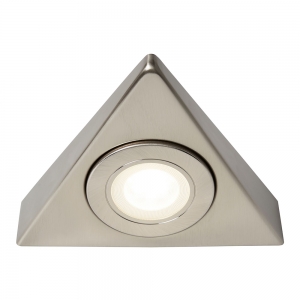 Forum Lighting CUL-35861 Faro Satin Nickel IP44 1.5W 120Lm 3CCT LED Surface Mount Triangular Under Cabinet Light With Opal Diffuser 240V