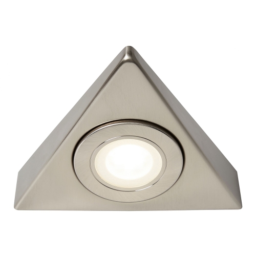 Forum Lighting CUL-35861 Faro Satin Nickel IP44 1.5W 120Lm 3CCT LED Surface Mount Triangular Under Cabinet Light With Opal Diffuser 240V