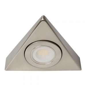 Forum Lighting CUL-35861 Faro Satin Nickel IP44 1.5W 120Lm 3CCT LED Surface Mount Triangular Under Cabinet Light With Opal Diffuser 240V