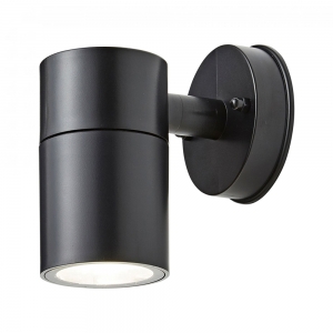 Forum Lighting CZ-25143-BLK-65 Neso Black IP65 Down GU10 Tubular Wall Light - Requires 1 x 7W GU10 LED Lamp 240V