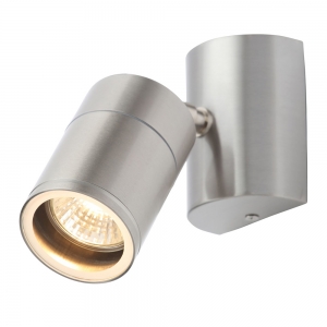Forum Lighting CZ-29321-SST Islay Stainless Steel IP44 Adjustable GU10 Tubular Spotlight - Requires 1 x 7W GU10 LED Lamp 240V
