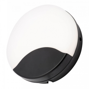 Forum Lighting CZ-34014-BLK Turus Black IP54 15W 1200Lm Round 3CCT LED Bulkhead With Opal Diffuser 240V
