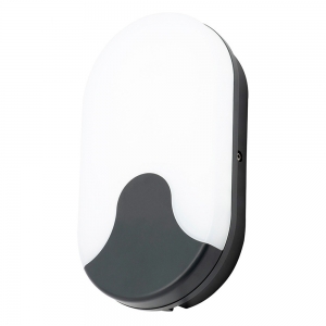 Forum Lighting CZ-34016-BLK Turus Black IP54 15W 1200Lm Oval 3CCT LED Bulkhead With Opal Diffuser 240V