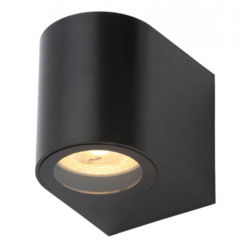 Forum Lighting CZ-35704-BLK Iona Black IP44 Down GU10 Tubular Wall Light - Requires 1 x 5W GU10 LED Lamp 240V