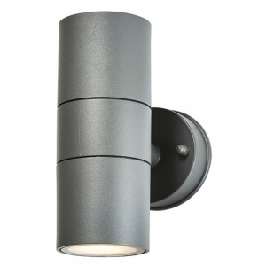 Forum Lighting CZ-37502-ANTH Arbo Anthracite Carbon Fibre IP44 Up + Down GU10 Tubular Wall Light - Requires 2 x 7W GU10 LED Lamps 240V