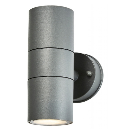 Forum Lighting CZ-37502-ANTH Arbo Anthracite Carbon Fibre IP44 Up + Down GU10 Tubular Wall Light - Requires 2 x 7W GU10 LED Lamps 240V