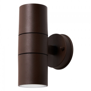 Forum Lighting CZ-37502-RUST Arbo Rust Carbon Fibre IP44 Up + Down GU10 Tubular Wall Light - Requires 2 x 7W GU10 LED Lamps 240V
