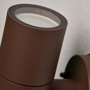 Forum Lighting CZ-37502-RUST Arbo Rust Carbon Fibre IP44 Up + Down GU10 Tubular Wall Light - Requires 2 x 7W GU10 LED Lamps 240V