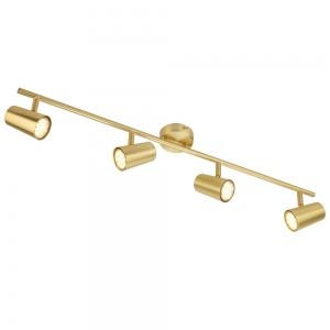 Forum Lighting INL-31723-SBRS Harvey Satin Brass IP20 Adjustable GU10 Four Light Bar Spotlight - Requires 4 x 7W GU10 LED Lamp 240V