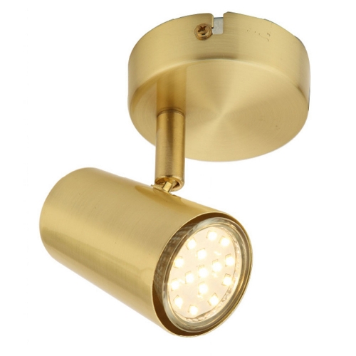 Forum Lighting INL-31775-SBRS Harvey Satin Brass IP20 Single GU10 Adjustable Spotlight - Requires 1 x 7W GU10 LED Lamp 240V
