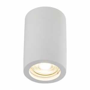 Forum Lighting INL-37213 Ubeda White Plaster IP20 Surface Mounting GU10 Fixed Tubular Downlight (Can Be Painted) - Requires 1 x 7W GU10 LED Lamp 240V