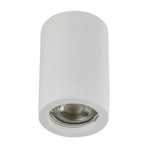 Forum Lighting INL-37213 Ubeda White Plaster IP20 Surface Mounting GU10 Fixed Tubular Downlight (Can Be Painted) - Requires 1 x 7W GU10 LED Lamp 240V
