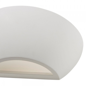 Forum Lighting INL-37223 Rhonda White Plaster IP20 Up + Down Half-Round Wall Light (Can Be Painted) - Requires 1 x 6W Candle SES LED Lamp 240V