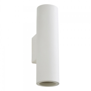 Forum Lighting INL-37225 Carmona White Plaster IP20 Up + Down GU10 Tubular Wall Light (Can Be Painted) - Requires 2 x 7W GU10 LED Lamps 240V