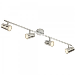 Forum Lighting  SPA-35081-CHR Freya Chrome IP44 Four Light GU10 Light Bar Spotlight With 4 x Adjustable Spotlight Heads - Requires 4 x 7W GU10 LED Lamps 240V