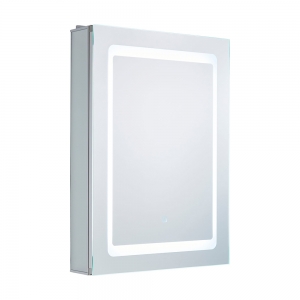 Forum Lighting SPA-35707 Arte Mirrored Glass IP44 34W 2190Lm Illuminated LED Bathroom Cabinet With Daylight White 5000K LEDs, ON/OFF Touch Switch,Integrated Shaver Socket & Demist Pad 240V