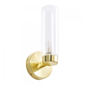 Forum Lighting SPA-35843-SBRS Sparti Satin Brass IP44 Wall Light With Clear Shade - Requires 1 x 3W G9 LED Lamps 240V