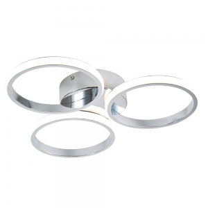 Forum Lighting SPA-36129-CHR Chios Chrome IP44 26W 900Lm 3 Ring Semi-Flush Ceiling Light With Cool White LEDs 240V
