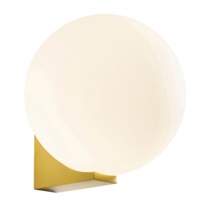 Forum Lighting SPA-38576-SBRS Thiva Satin Brass IP44 Wall Light With Globe Opal Glass Shade - Requires 1 x 3W G9 LED Lamps 240V