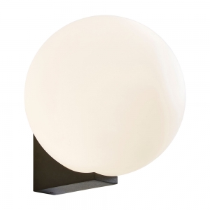 Forum Lighting SPA-38576-TBLK Thiva Yextured Black IP44 Wall Light With Globe Opal Glass Shade - Requires 1 x 3W G9 LED Lamps 240V