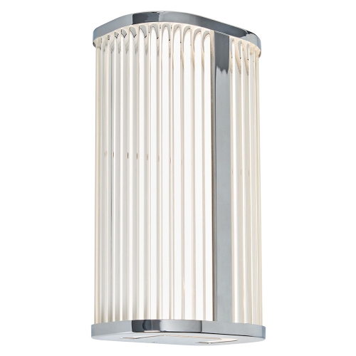 Forum Lightng SPA-44379-CHR Nayru Chrome IP44 8W 710Lm 2CCT LED Wall Light With Opal Ribbed Shade & Cool (4000K) + Warm (3000K) White LEDs 240V