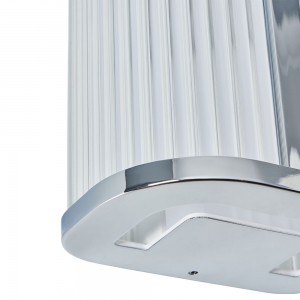 Forum Lightng SPA-44379-CHR Nayru Chrome IP44 8W 710Lm 2CCT LED Wall Light With Opal Ribbed Shade & Cool (4000K) + Warm (3000K) White LEDs 240V