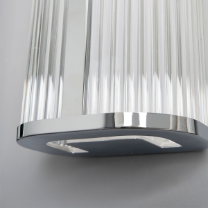Forum Lightng SPA-44379-CHR Nayru Chrome IP44 8W 710Lm 2CCT LED Wall Light With Opal Ribbed Shade & Cool (4000K) + Warm (3000K) White LEDs 240V