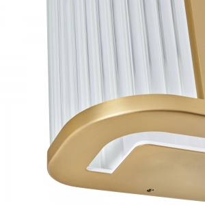 Forum Lightng SPA-44380-SBRS Nayru Satin Brass IP44 8W 710Lm 2CCT LED Wall Light With Opal Ribbed Shade & Cool (4000K) + Warm (3000K) White LEDs 240V