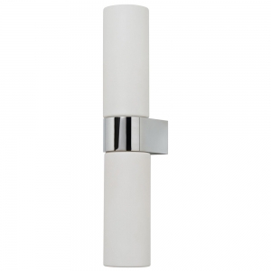 Forum Lightng SPA-44384-CHR Cuco Chrome IP44 LED Tubular Wall Light With Opal Glass Shades - Requires 2 x 3W G9 LED Lamps 240V