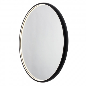 Forum Lighting SPA-44396 Roc Black IP44 32W 321Lm 500mm Round Illuminated LED Bathroom Mirror Light With Cool White 4000K LEDs, ON/OFF Touch Switch & Demist Pad 240V