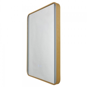 Forum Lighting SPA-44483 Lori Satin Brass IP44 13W 469Lm Illuminated LED Bathroom Mirror Light With Cool White 4000K LEDs, ON/OFF Touch Switch & Demist Pad 240V