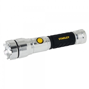 Stanley SXLS43185E Aluminium IP44 500Lm 430m Beam Distance Rechargeable LED Hand Torch With Daylight White 6000K LEDs, Adjustable Zoom, 4 Power Settings & USB Type C Charging Port & Cable