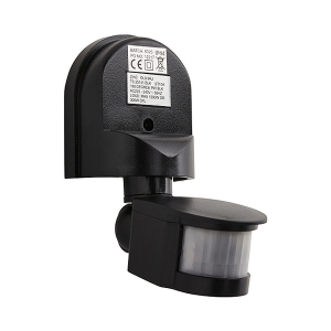 Forum Lighting ZN-25151-BLK Dion Black Polycarbonate 180° | 5m-12m PIR With Manual Override & Adjustable Lux Level IP65 240V