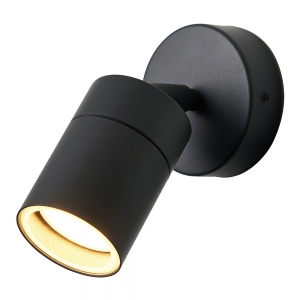 Forum Lighting  ZN-26536-ANTH-65 Leto Anthracite IP65 Adjustable Round GU10 Spotlight With Clear Glass Diffuser - Requires 1 x 7W GU10 LED Lamp 240V
