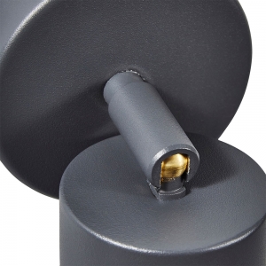 Forum Lighting  ZN-26536-ANTH-65 Leto Anthracite IP65 Adjustable Round GU10 Spotlight With Clear Glass Diffuser - Requires 1 x 7W GU10 LED Lamp 240V