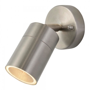 Forum Lighting  ZN-26536-SST-65 Leto Stainless Steel IP65 Adjustable Round GU10 Spotlight With Clear Glass Diffuser - Requires 1 x 7W GU10 LED Lamp 240V