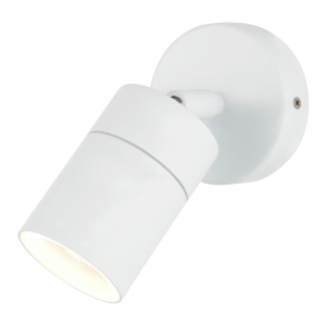 Forum Lighting  ZN-26536-WHT-65 Leto White IP65 Adjustable Round GU10 Spotlight With Clear Glass Diffuser - Requires 1 x 7W GU10 LED Lamp 240V